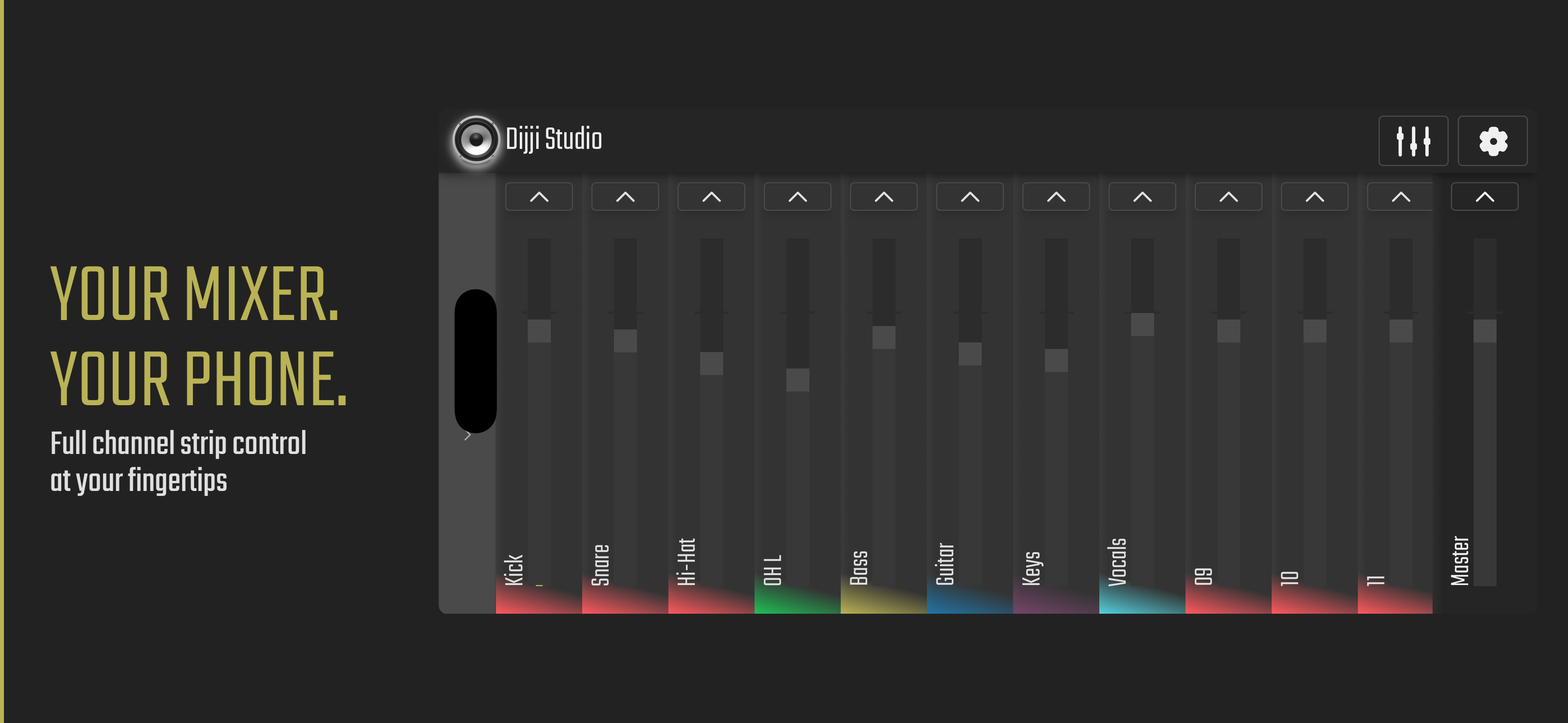 Mixer view on iPhone
