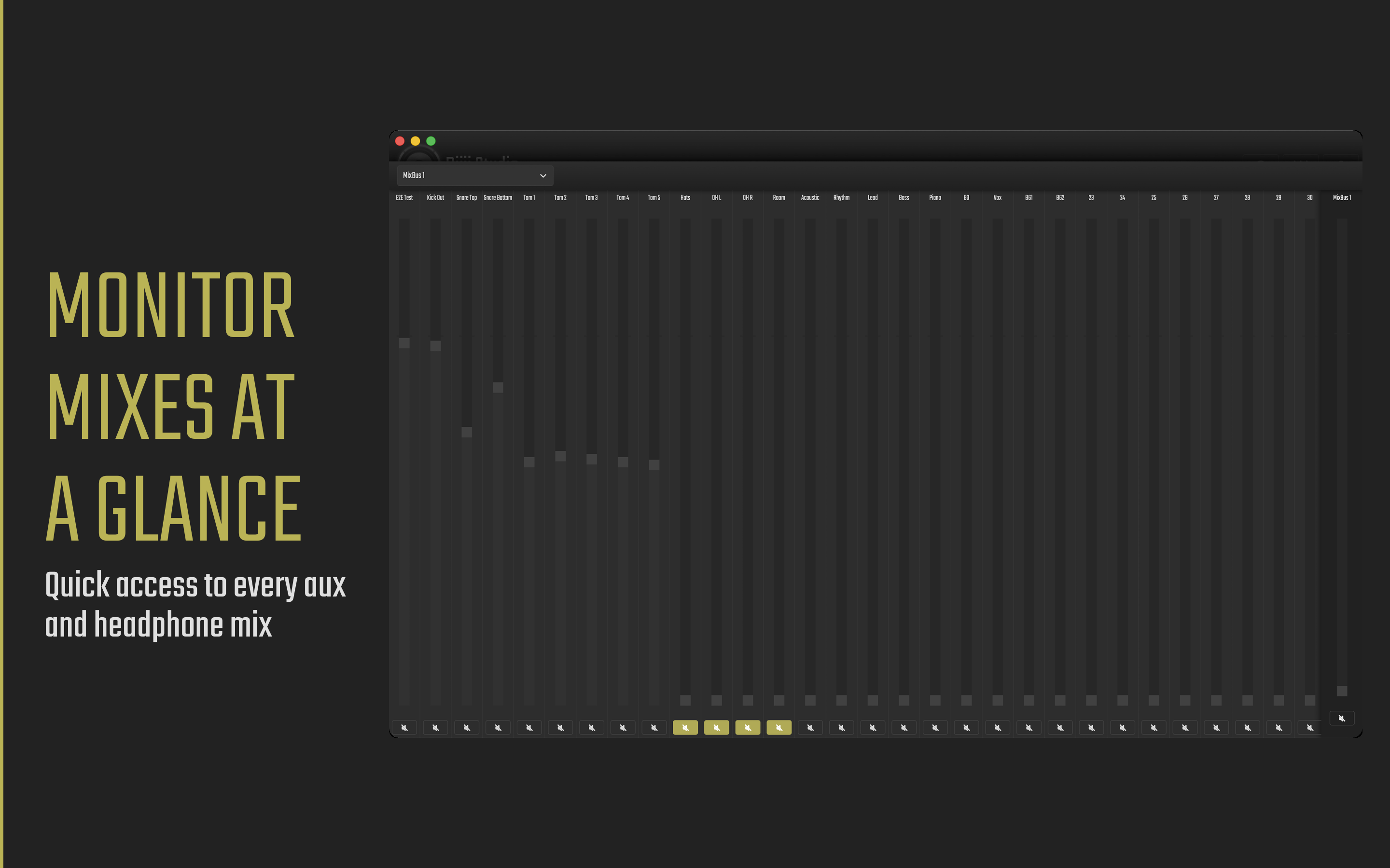 Monitor mixes on desktop